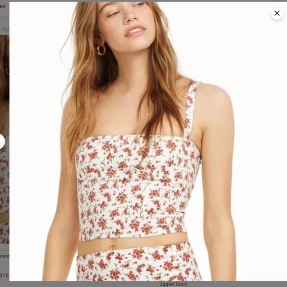 DANIELLE BERNSTEIN Tops - Danielle Bernstein Floral Crop Top Bustier Corset - Size 14
